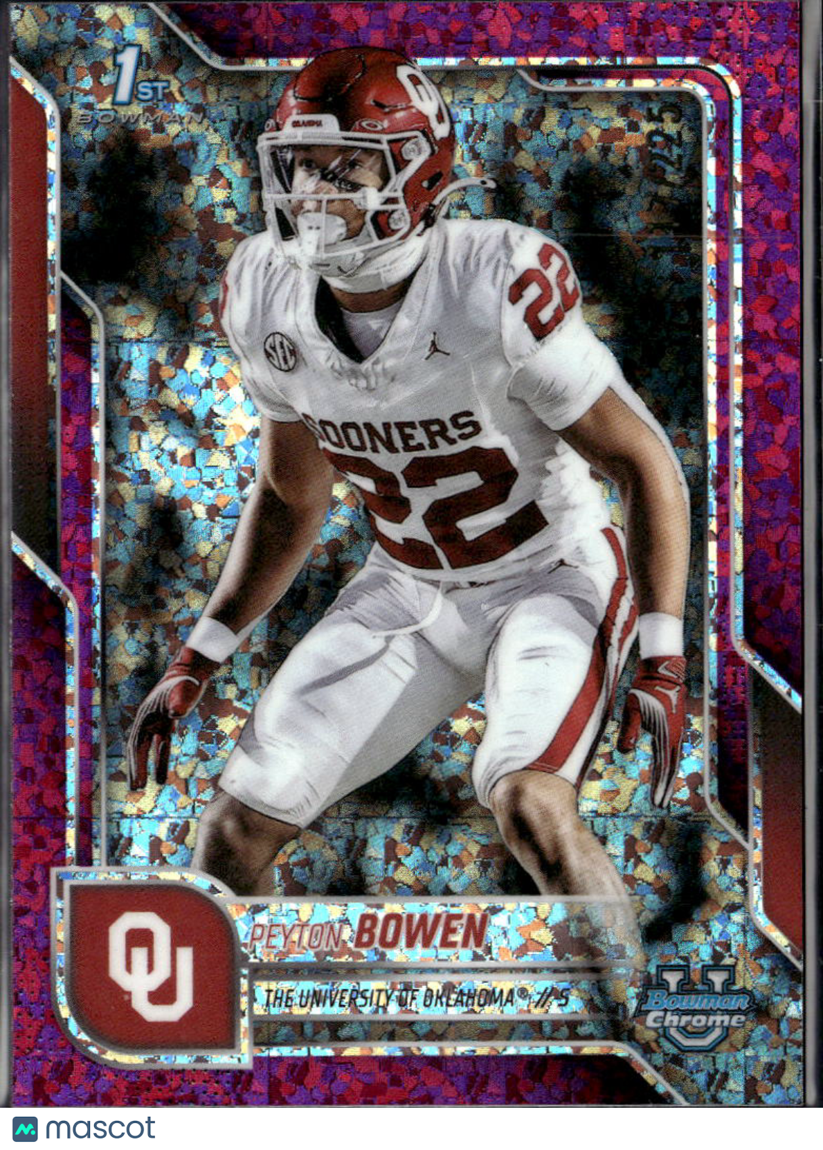 Peyton Bowen 2025 Bowman Chrome 1st Bowman Pink Shimmer /225 Oklahoma Sooners
