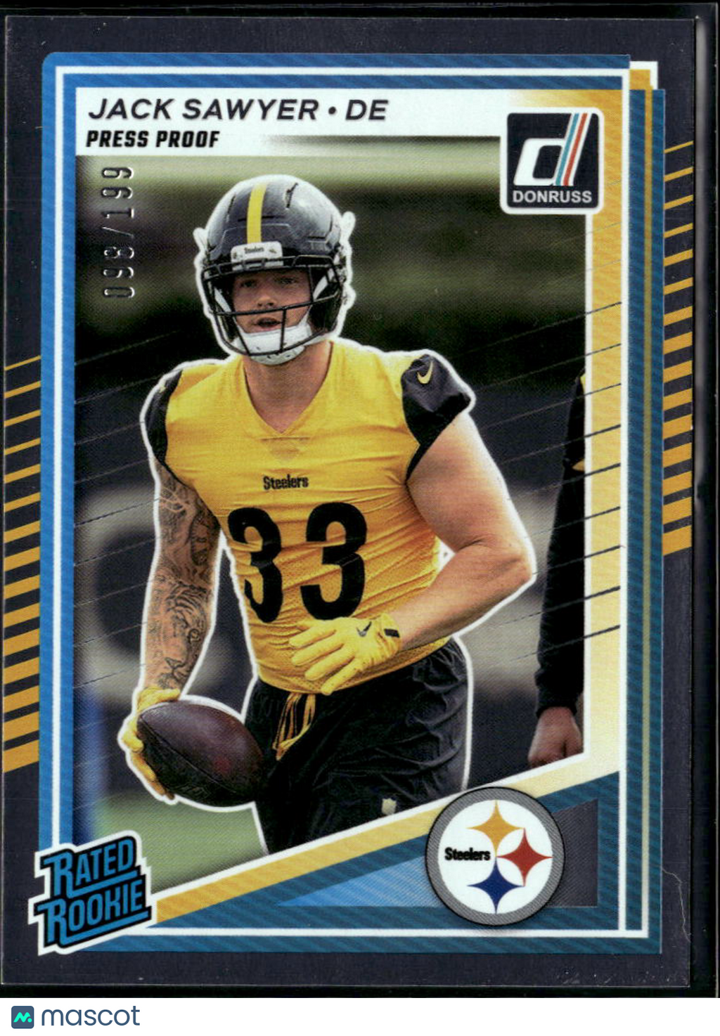 Jack Sawyer 2025 Donruss Silver Rookie RC 98/199 Ohio State Pittsburgh Steelers