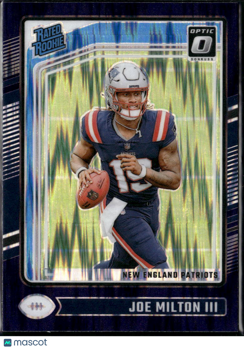 Joe Milton III 2024 Optic Rated Rookie Purple Shock New England Patriots