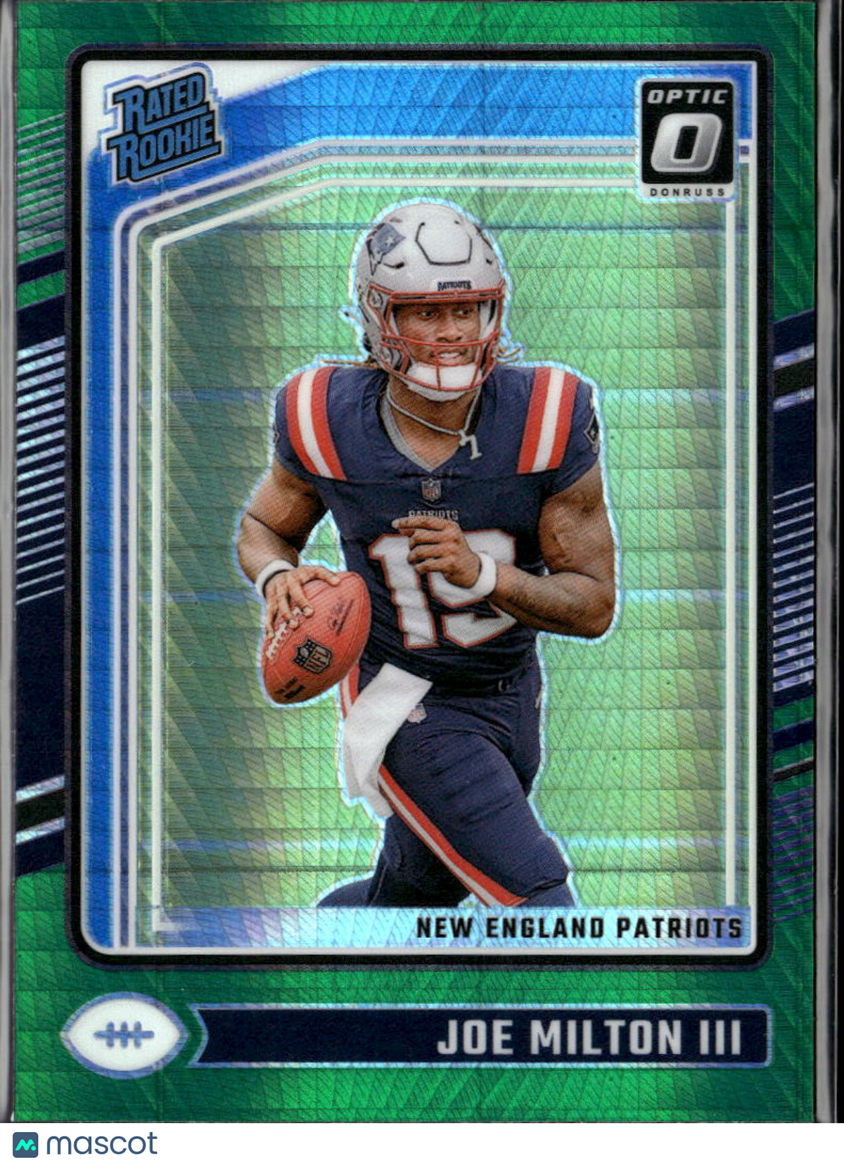 Joe Milton III 2024 Optic Rated Rookie Green Hyper New England Patriots
