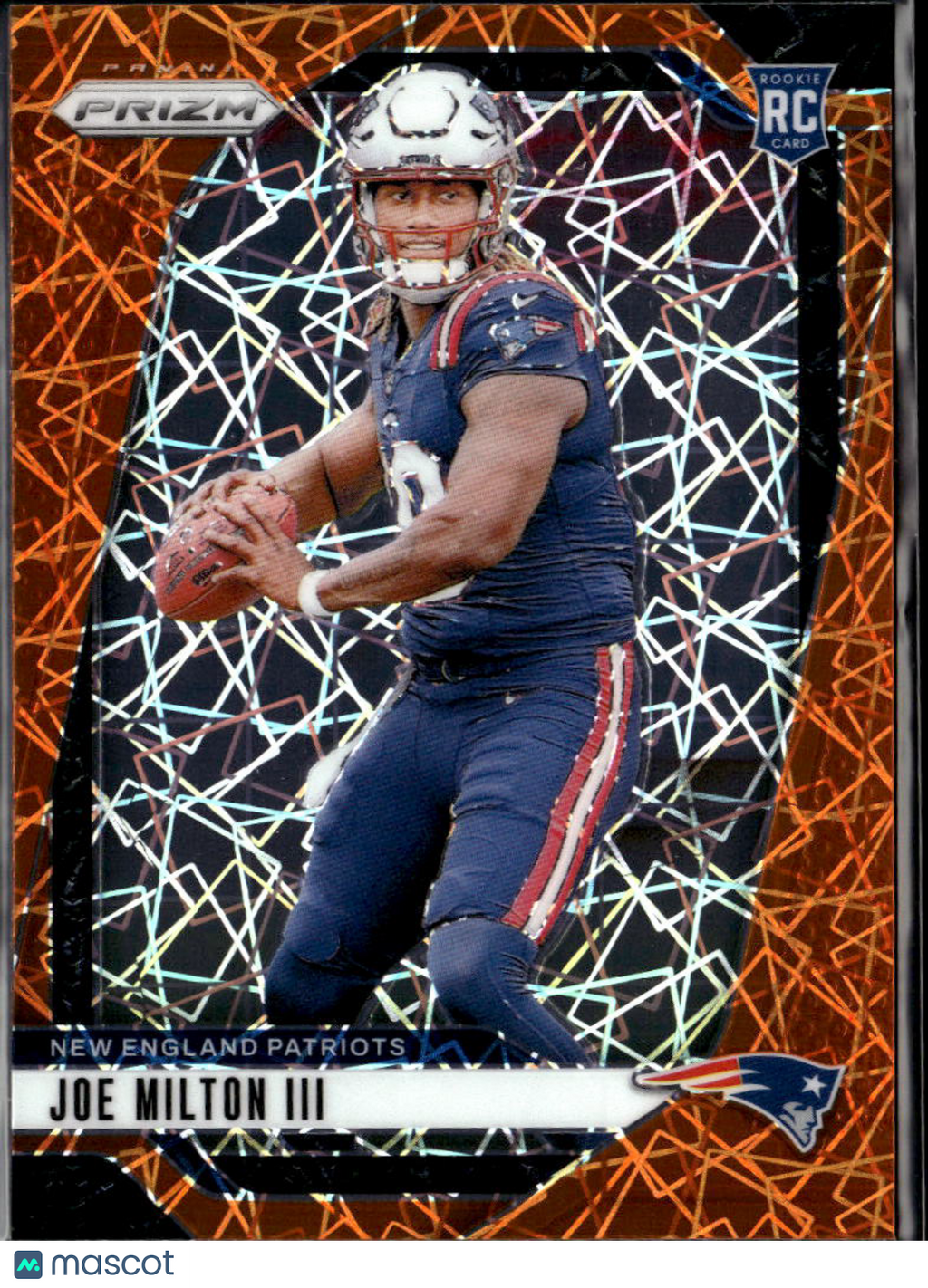 Joe Milton III 2024 Prizm RC Orange Lazer New England Patriots