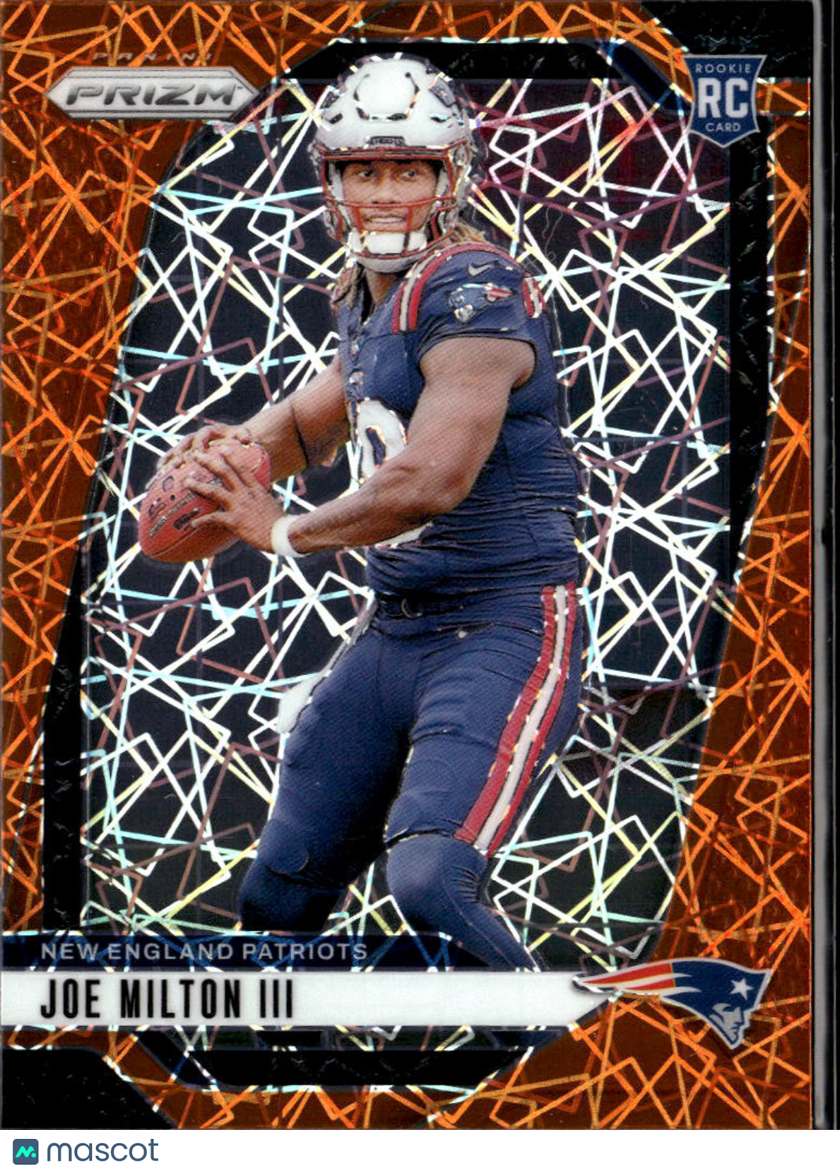 Joe Milton III 2024 Prizm RC Orange Lazer New England Patriots