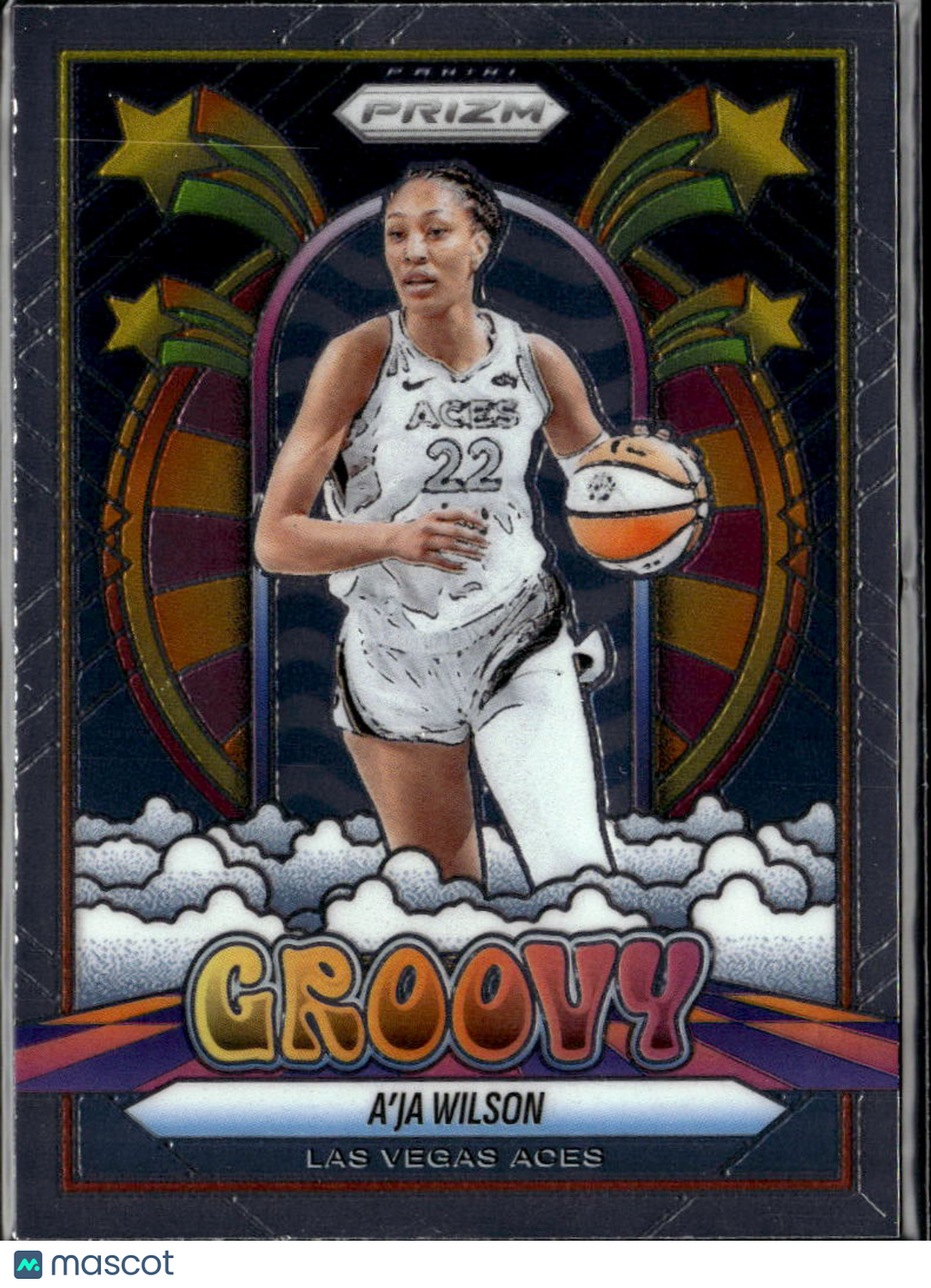 A'ja Wilson 2025 Panini Prizm Groovy Las Vegas Aces