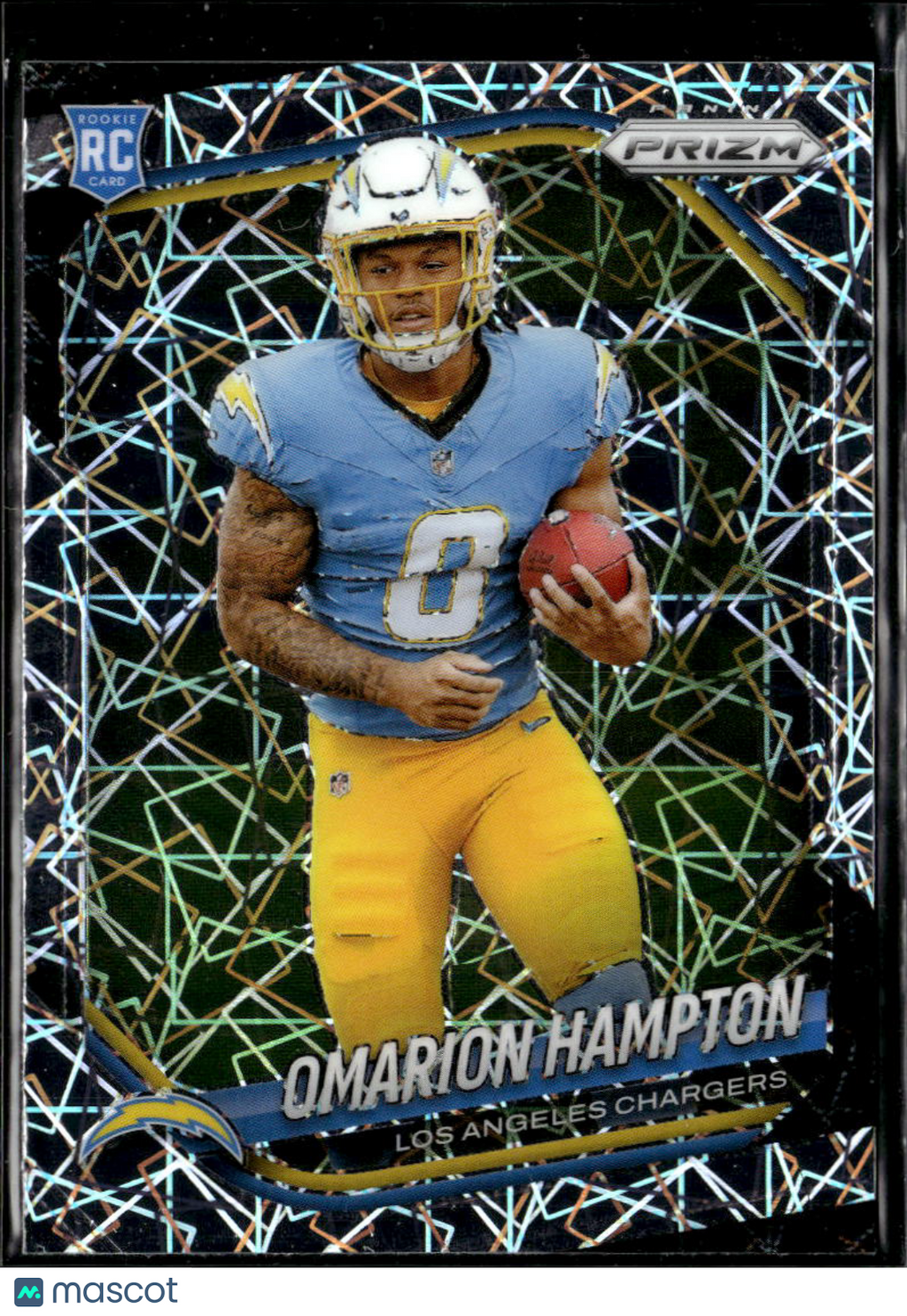 Omarion Hampton 2025 Prizm RC Lazer Rookie Los Angeles Chargers
