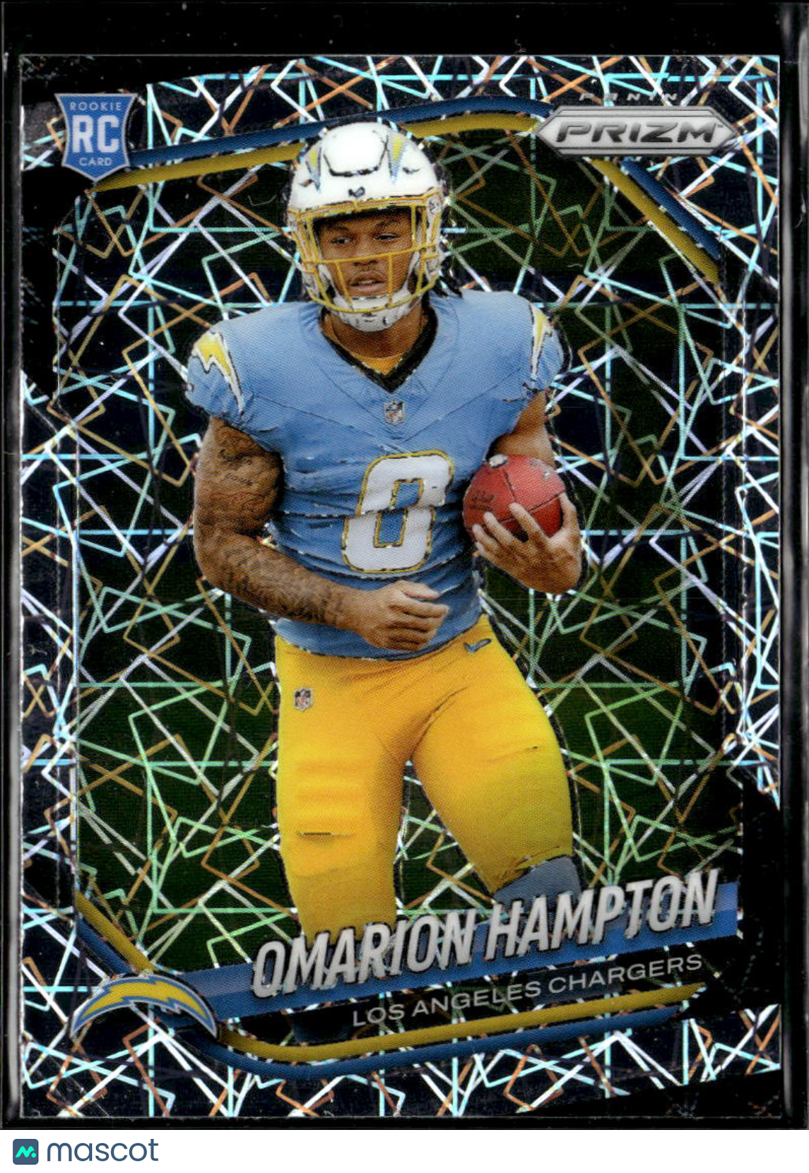 Omarion Hampton 2025 Prizm RC Lazer Rookie Los Angeles Chargers