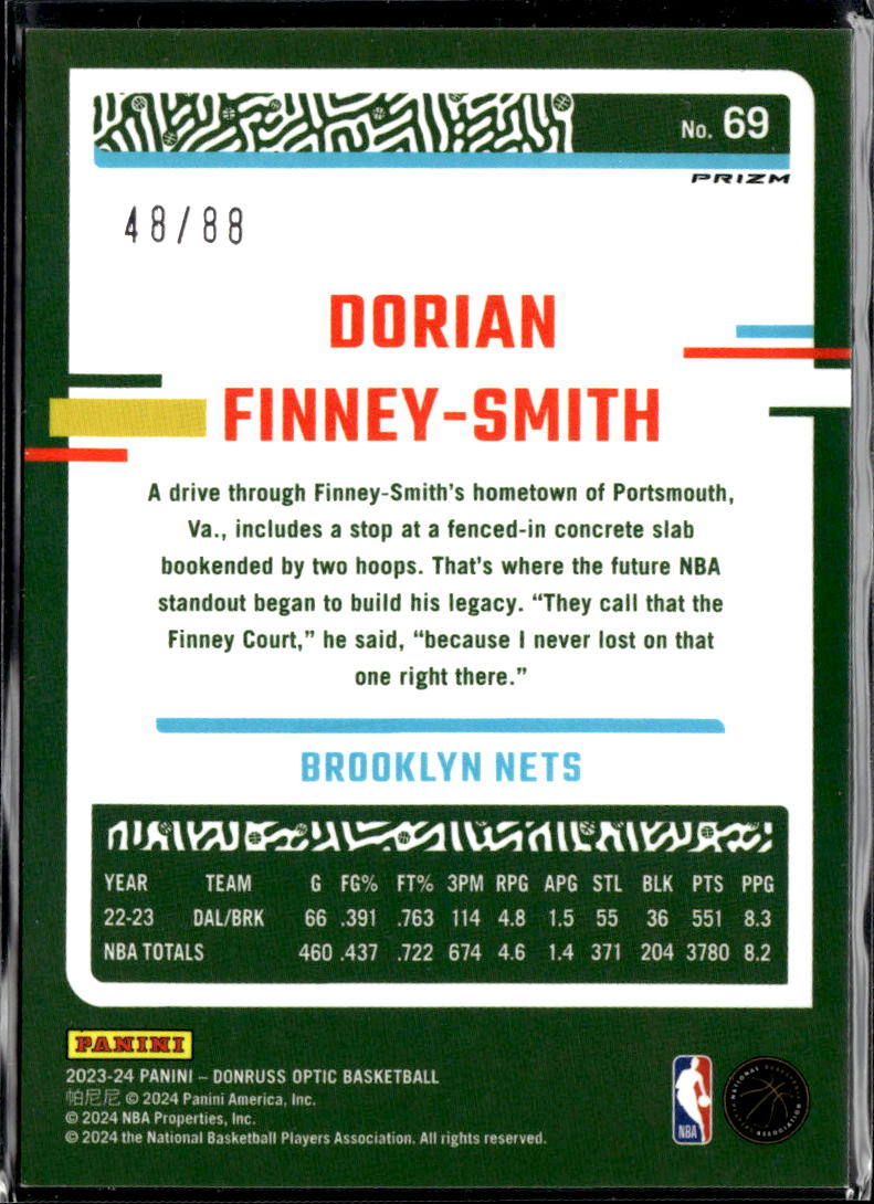 Dorian Finney-Smith 2023-24 Optic Red Choice 48/88 Brooklyn Nets