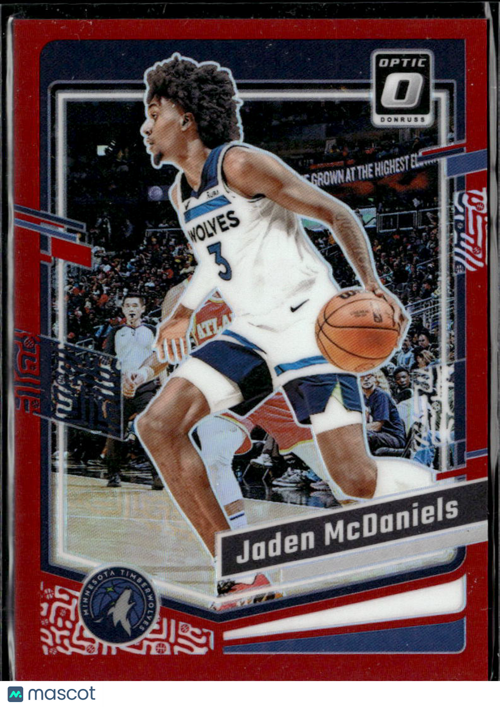 Jaden McDaniels 2023-24 Optic Red Prizm 32/99 Minnesota Timberwolves