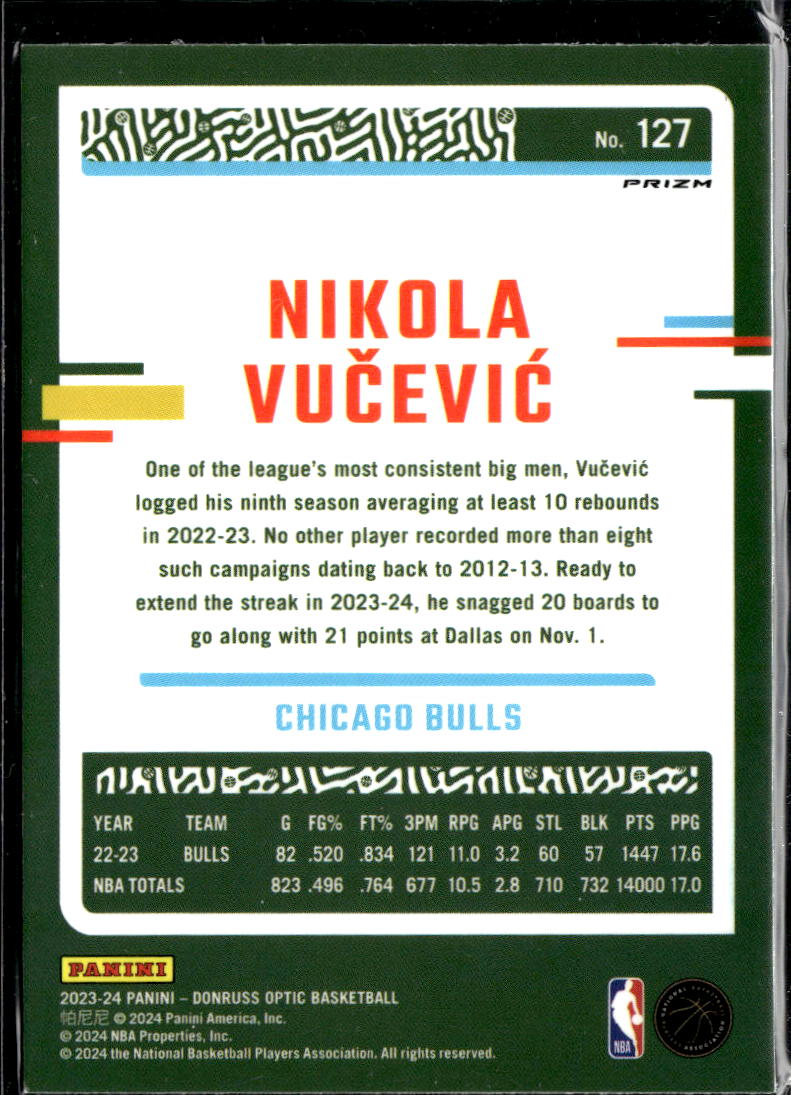 Nikola Vucevic 2023-24 Optic Jazz Prizm SSP Chicago Bulls