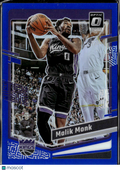 Malik Monk 2023-24 Optic Blue Prizm 8/49 Sacramento Kings