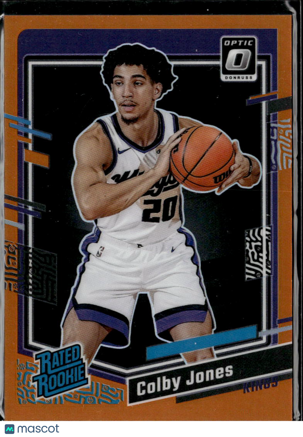 Colby Jones 2023-24 Optic Rated Rookie Orange Prizm 75/199 Sacramento Kings