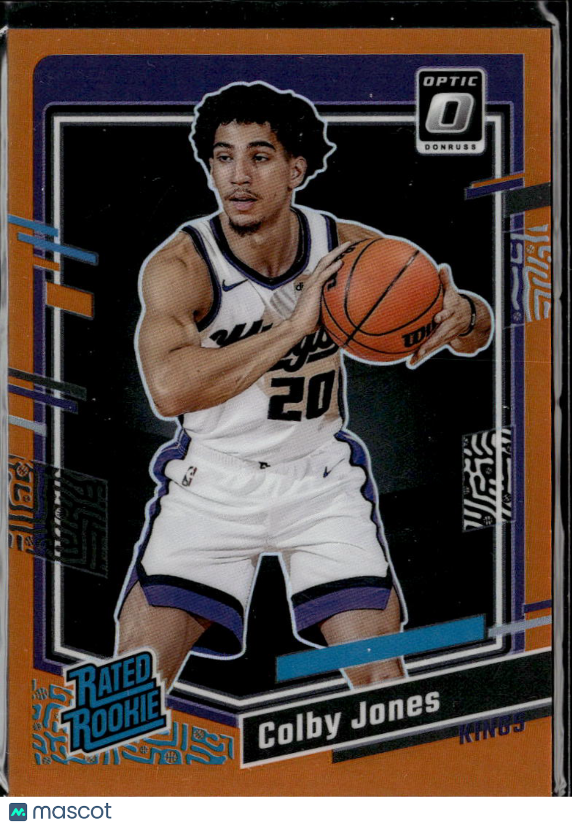 Colby Jones 2023-24 Optic Rated Rookie Orange Prizm 75/199 Sacramento Kings