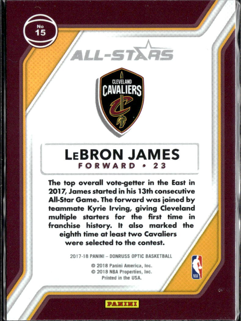 LeBron James 2017-18 Optic All Stars Cleveland Cavaliers