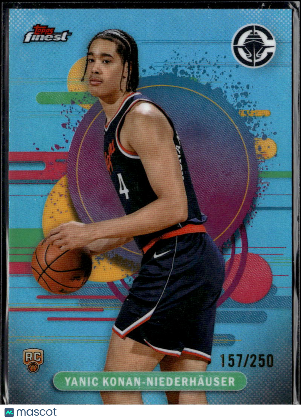 Yanic Konan-Niederhauser 2025 Topps Finest RC Light Blue Refractor /250 Clippers