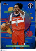 Bub Carrington 2025 Topps Finest Blue Refractor /150 Washington Wizards