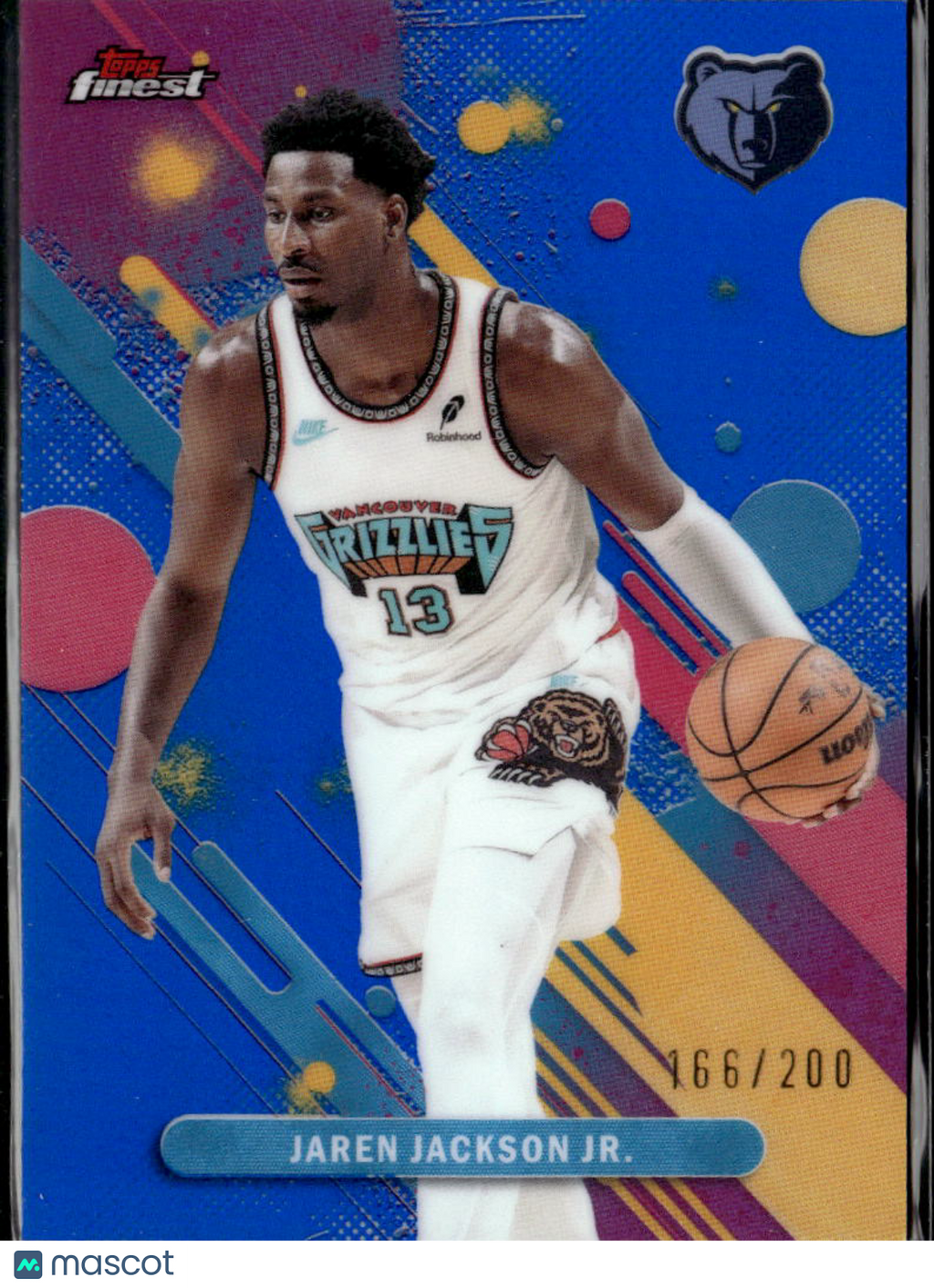 Jaren Jackson Jr. 2025 Topps Finest Blue Refractor /200 Memphis Grizzlies