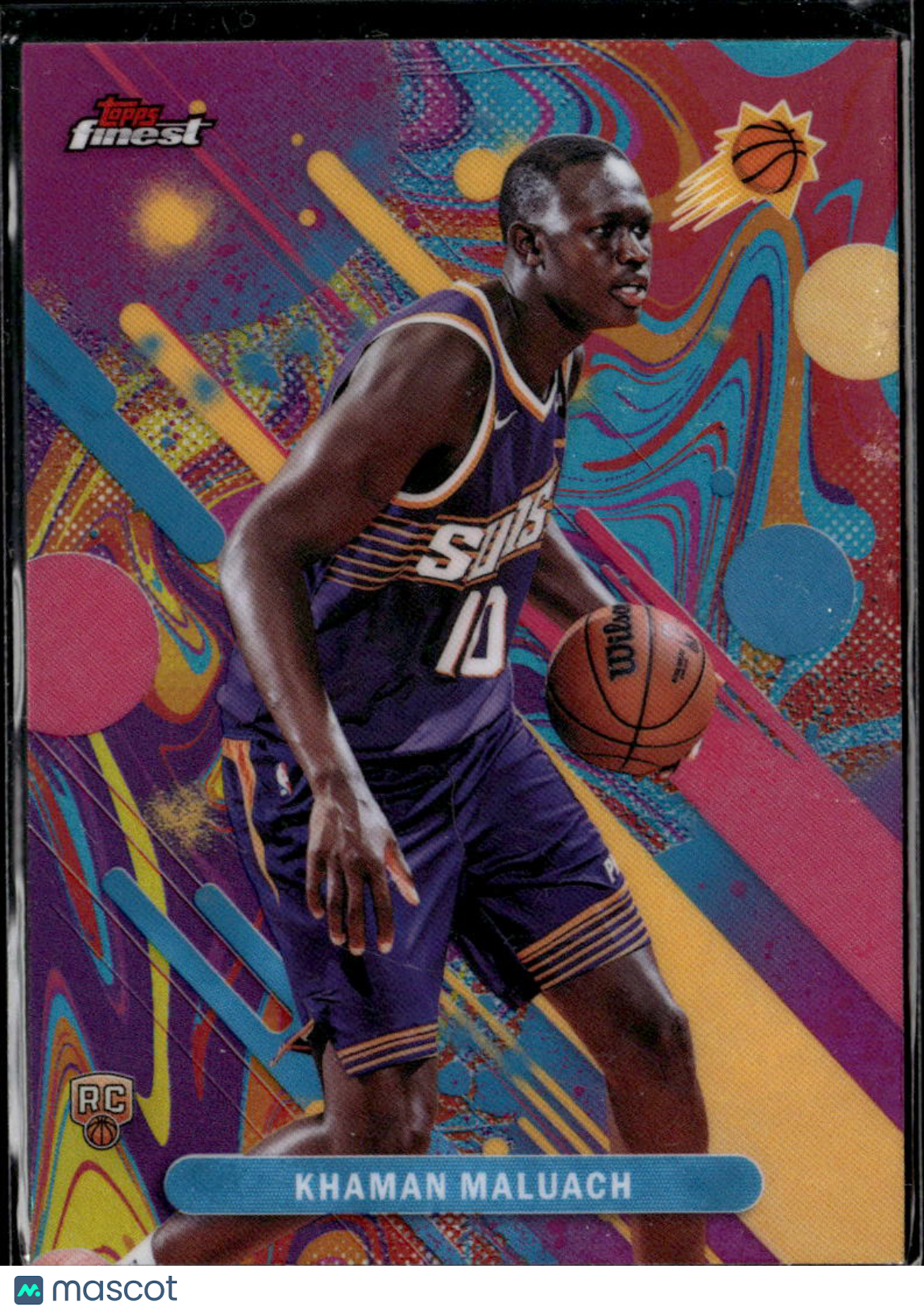 Khaman Maluach 2025 Topps Finest Oil Spill Refractor RC Phoenix Suns