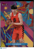 Yang Hansen 2025 Topps Finest RC Oil Spill Refractor Portland Trail Blazers