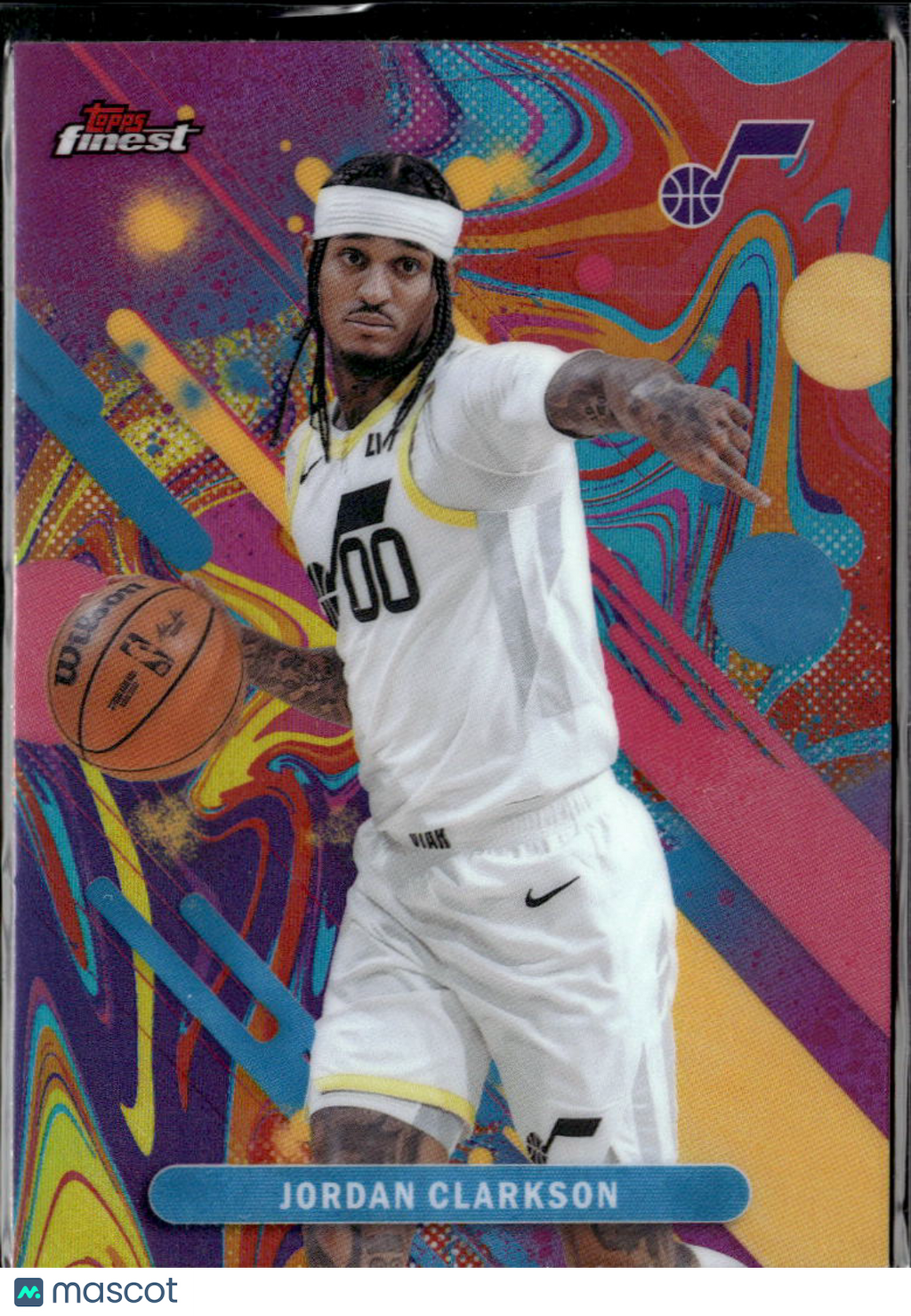 Jordan Clarkson 2025 Topps Finest Oil Spill Refractor Utah Jazz