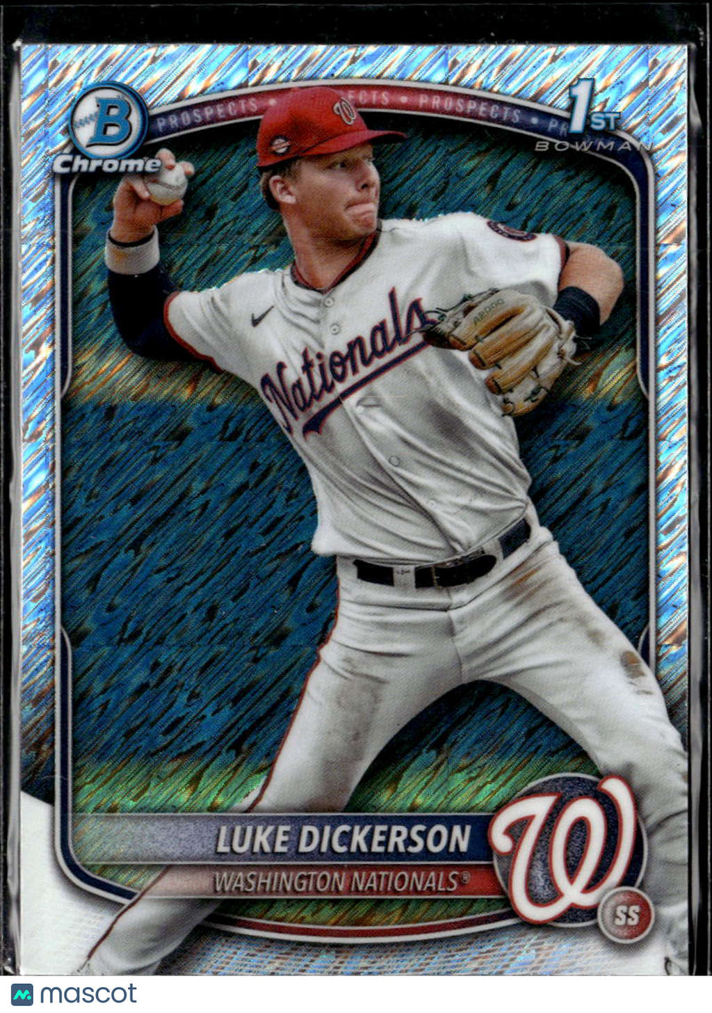 Luke Dickerson 2025 Bowman Chrome 1st Shimmer Refractor Washington Nationals