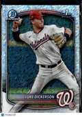 Luke Dickerson 2025 Bowman Chrome 1st Shimmer Refractor Washington Nationals