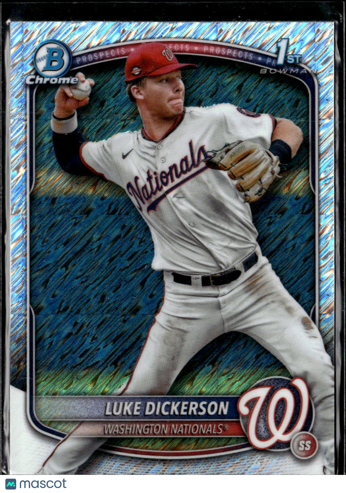 Luke Dickerson 2025 Bowman Chrome 1st Shimmer Refractor Washington Nationals