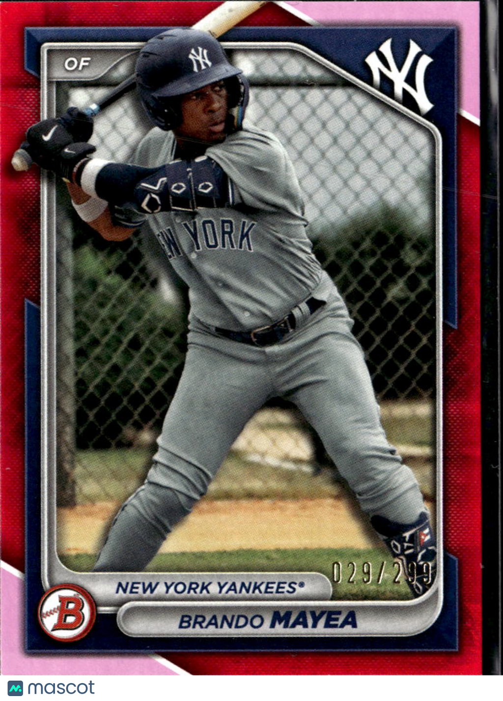 Brando Mayea 2024 Bowman Fuchsia 29/299 New York Yankees