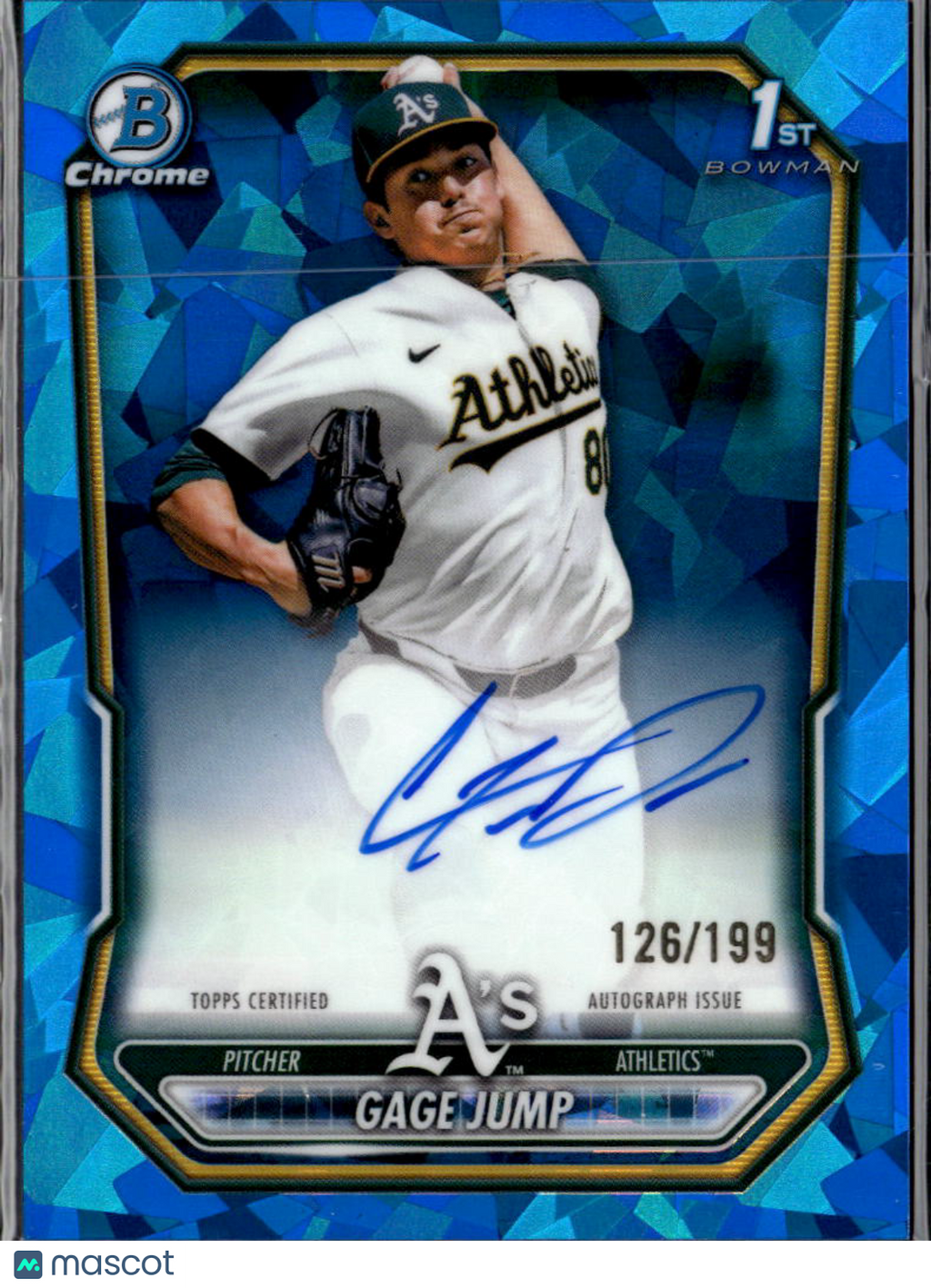 Gage Jump 2026 Bowman Chrome Sapphire 1st Auto Autograph 126/199 Athletics