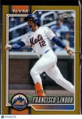 Francisco Lindor 2026 Topps Chrome GOLD Refractor 34/50 New York Mets