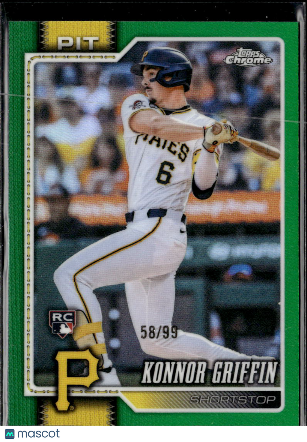 Konnor Griffin 2026 Topps Chrome Green Refractor Rookie 58/99 Pittsburgh Pirates