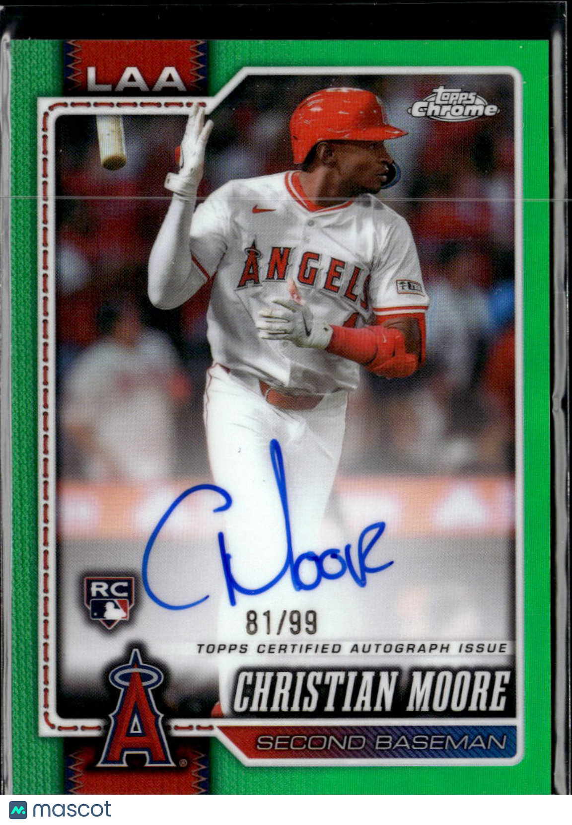 Christian Moore 2026 Topps Chrome Auto Autograph RC 81/99 Los Angeles Angels