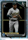Darling Fernandez 2024 Bowman Chrome 1st Shimmer Refractor Oakland Athletics