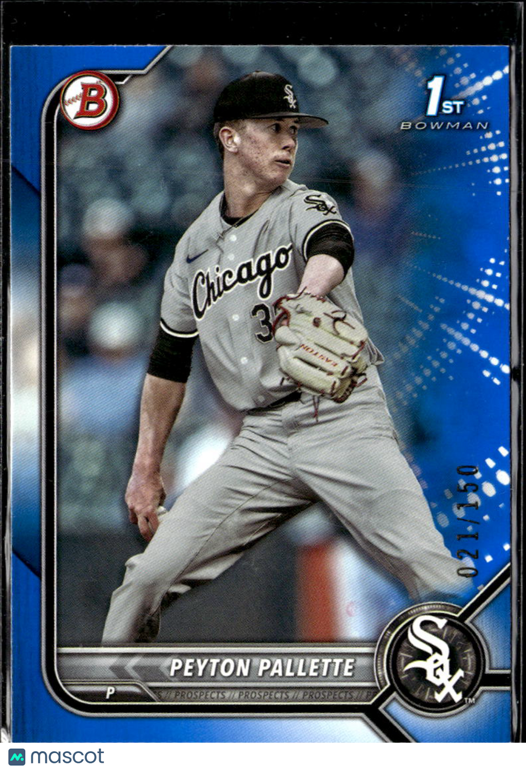 Peyton Pallette 2022 Bowman Draft 1st Blue Paper /150 Chicago White Sox