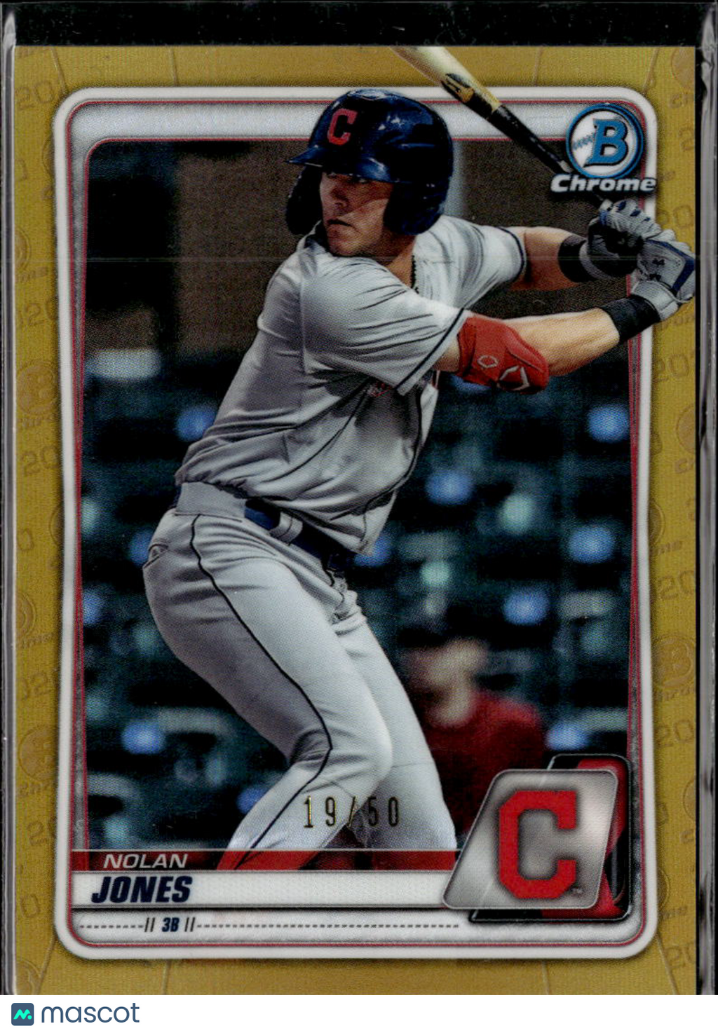 Nolan Jones 2020 Bowman Chrome GOLD Refractor 19/50 Cleveland Indians