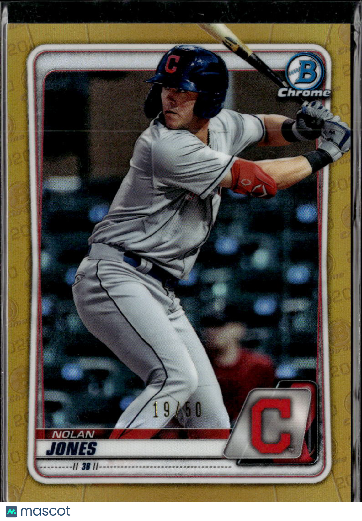 Nolan Jones 2020 Bowman Chrome GOLD Refractor 19/50 Cleveland Indians