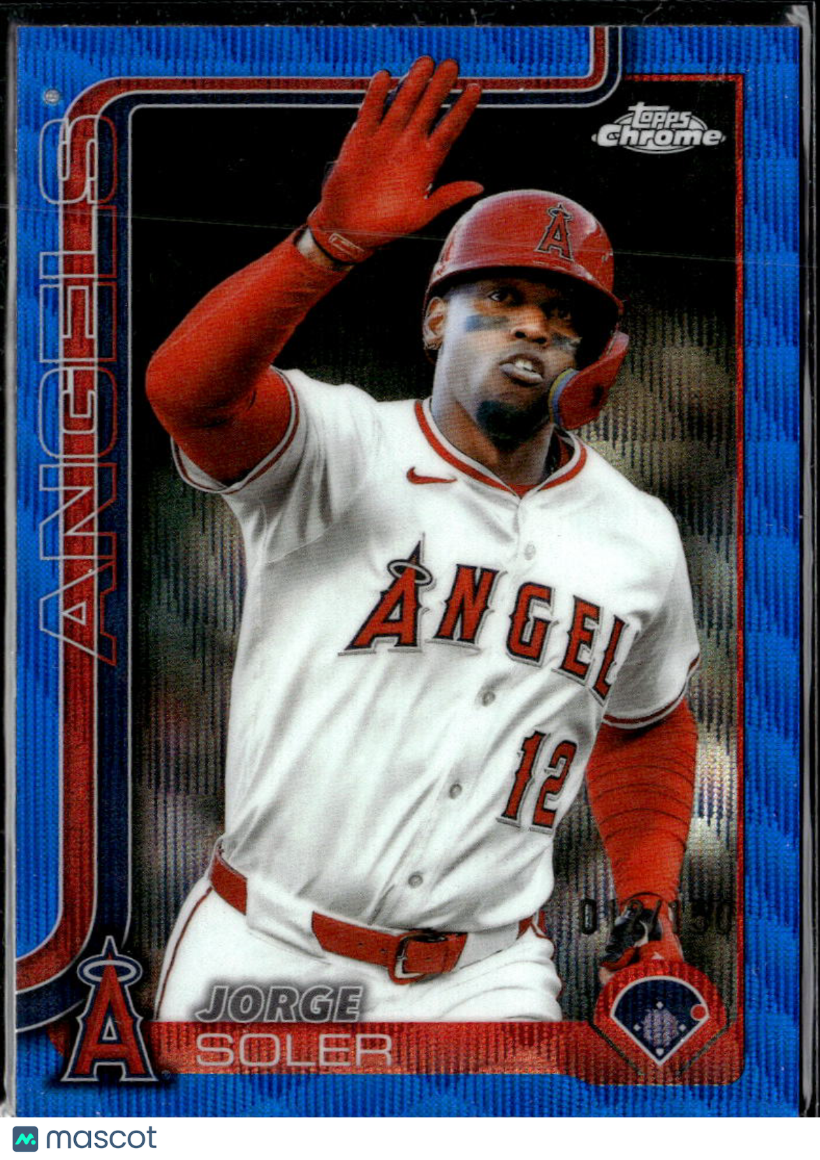 Jorge Soler 2025 Topps Chrome Blue Wave Refractor /150 Los Angeles Angels