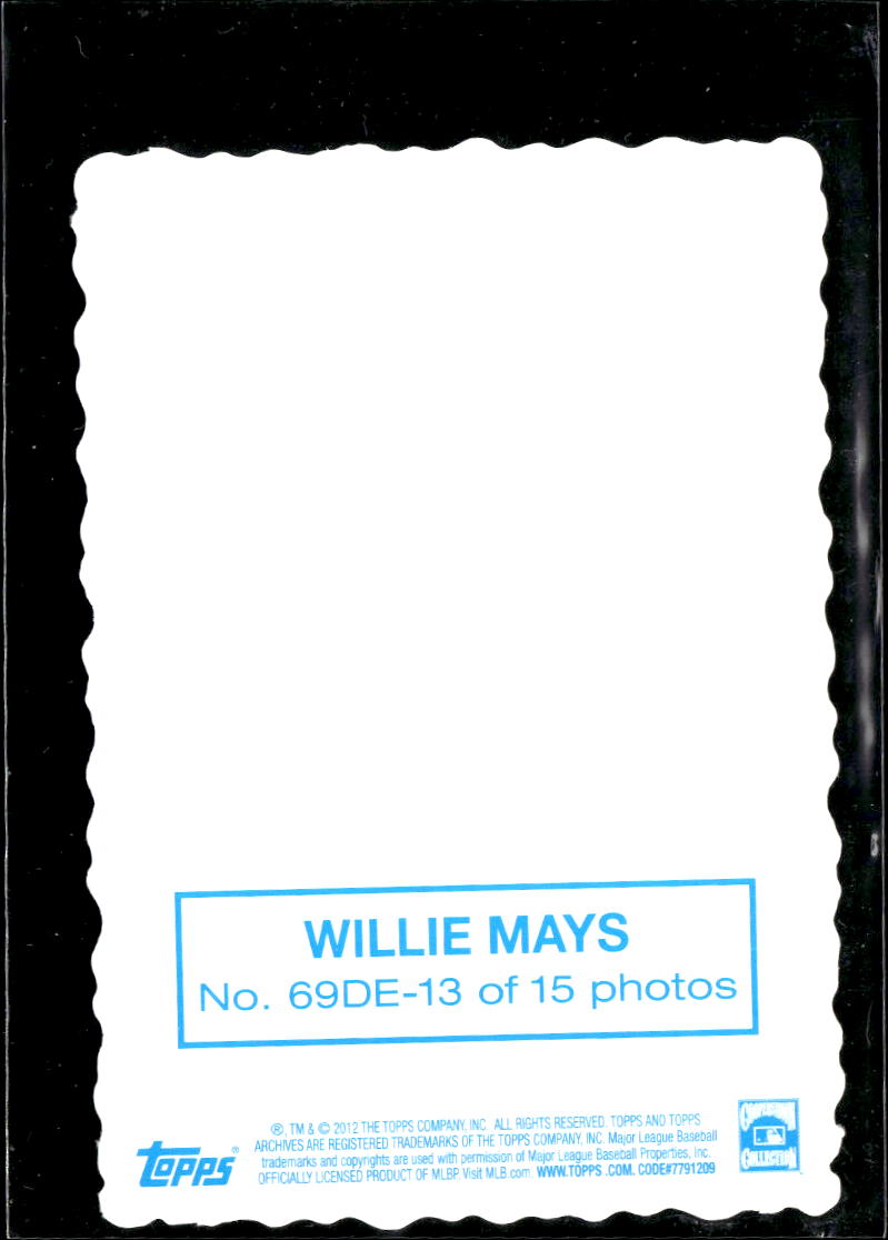Willie Mays 2012 Topps Deckle Edge San Francisco Giants
