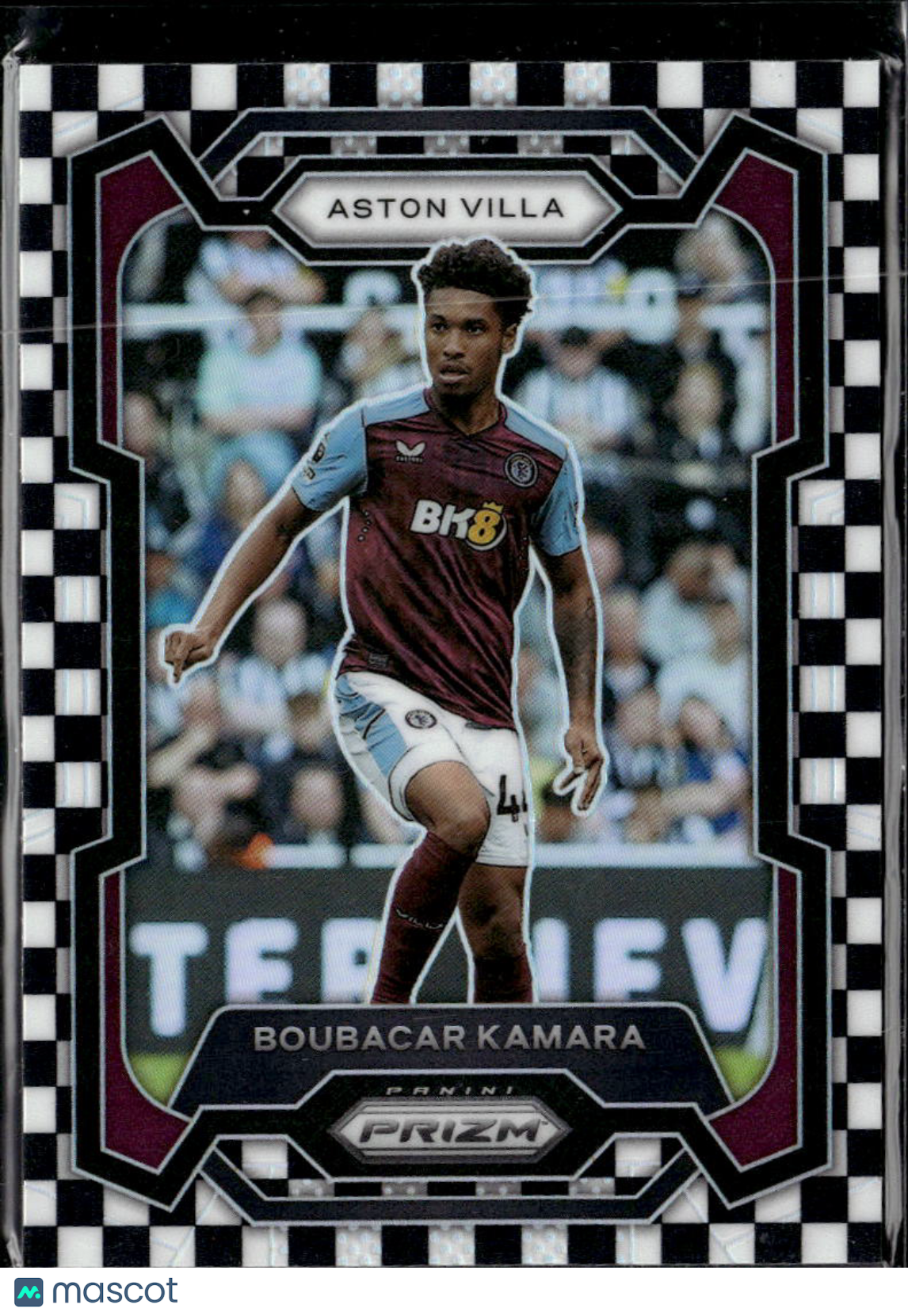 Boubacar Kamara 2023 Prizm Premier League Black White Checkerboard Aston Villa