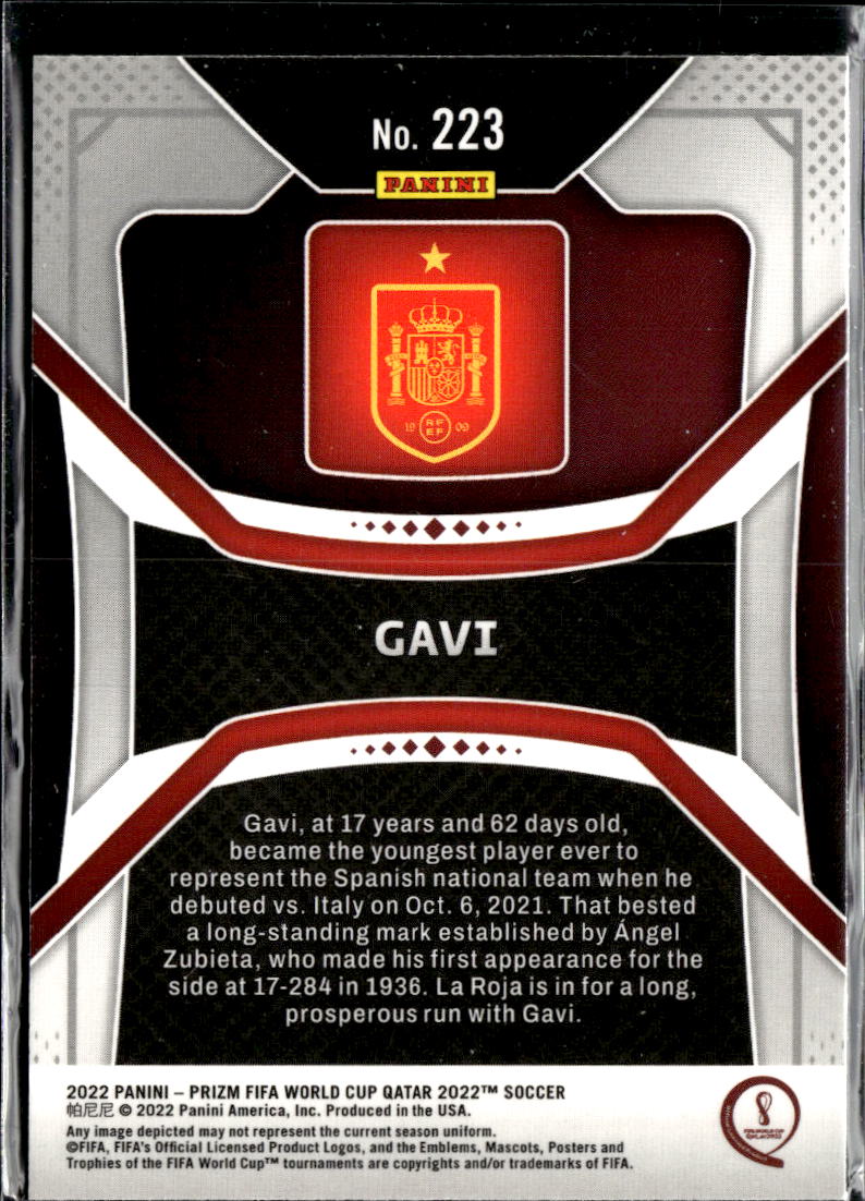 Gavi 2022 Panini Prizm FIFA World Cup Qatar RC Rookie Spain