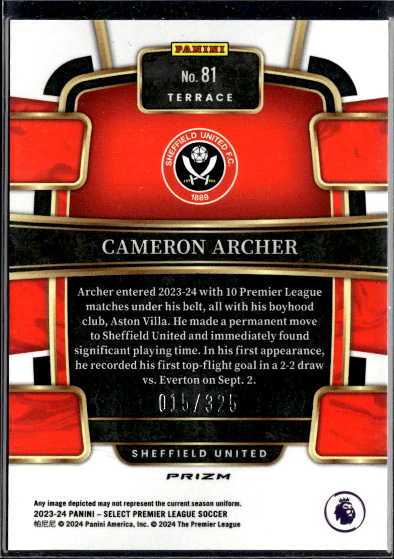 Cameron Archer 2024  Select Premier Soccer Pink Mojo /325 Sheffield United