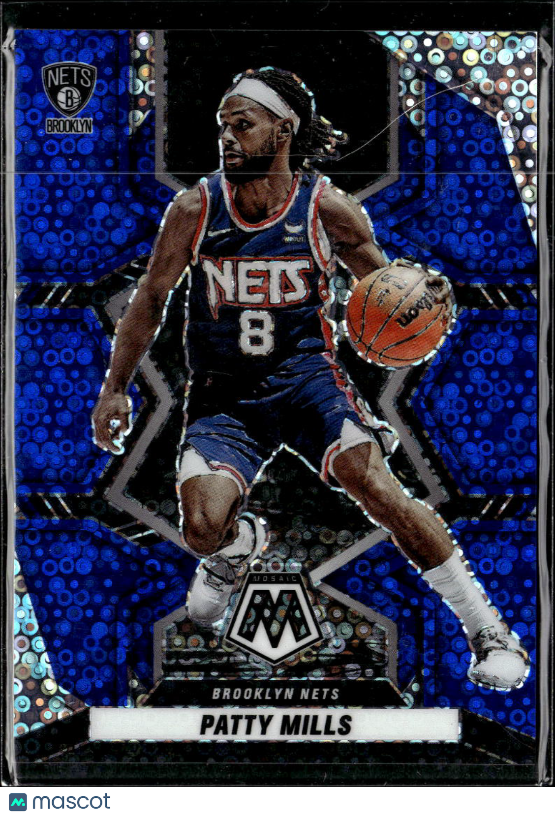 Patty Mills 2022 Mosaic Basketball Blue Disco Prizm 14/85 Brooklyn Nets
