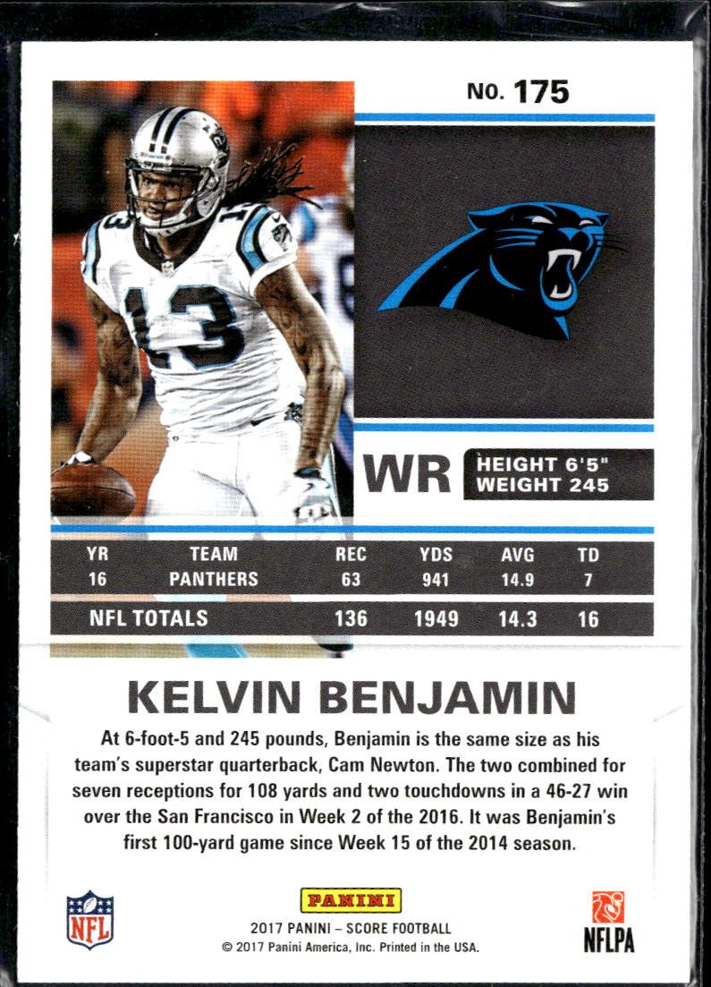 Kelvin Benjamin 2017 Score Gold Zone 15/50 Carolina Panthers