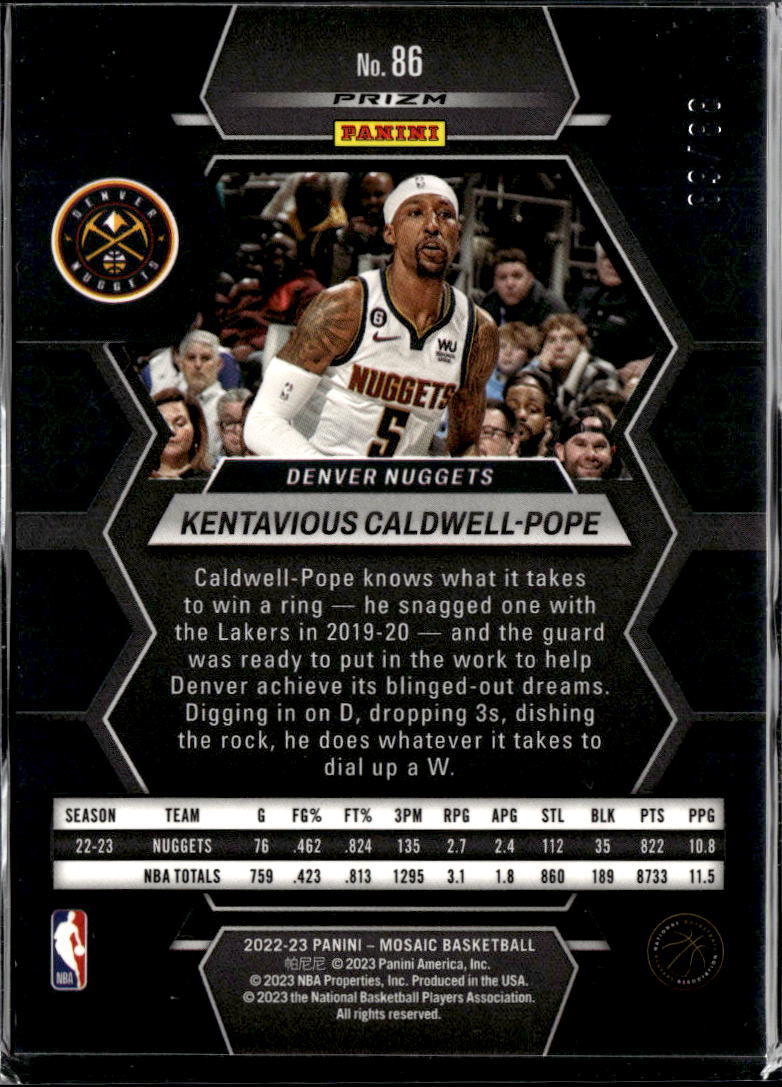 Kentavious Caldwell-Pope 2023 Mosaic Red Yellow /88 Denver Nuggets