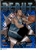 Amari Bailey 2024 Topps Finest Debut RC Blue 29/99 Charlotte Hornets
