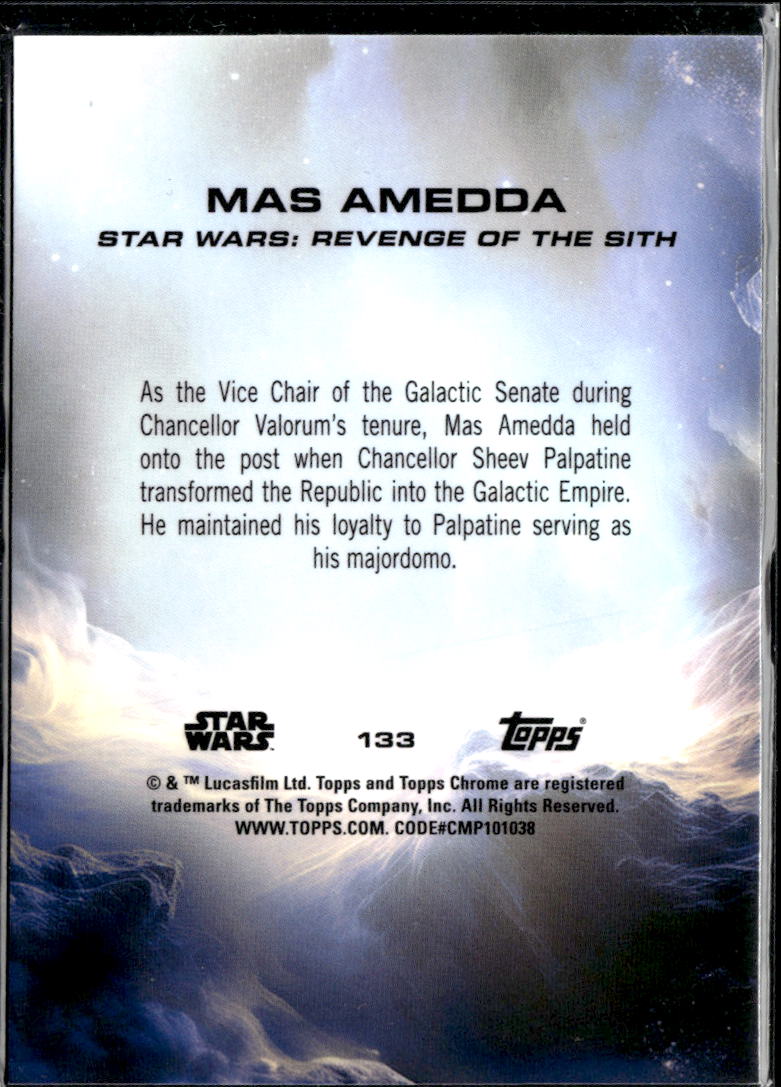 Mas Amedda Topps Chrome Star Wars Blue Refractor 105/150 #133