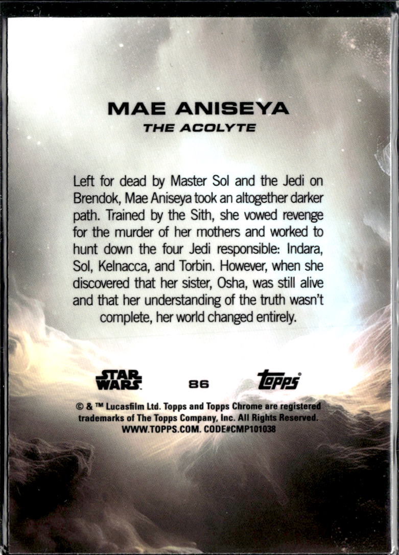 Mae Aniseya Topps Chrome Star Wars Debut Purple Refractor 41/199 #86