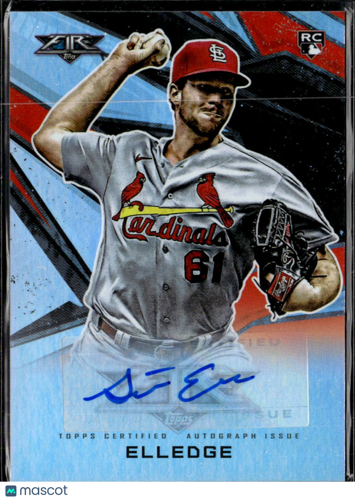 Seth Elledge 2021 Topps Fire RC Auto Autograph St. Louis Cardinals