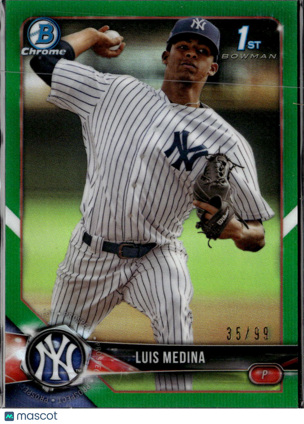 Luis Medina 2018 Bowman Chrome 1st Green Refractor /99 New York Yankees
