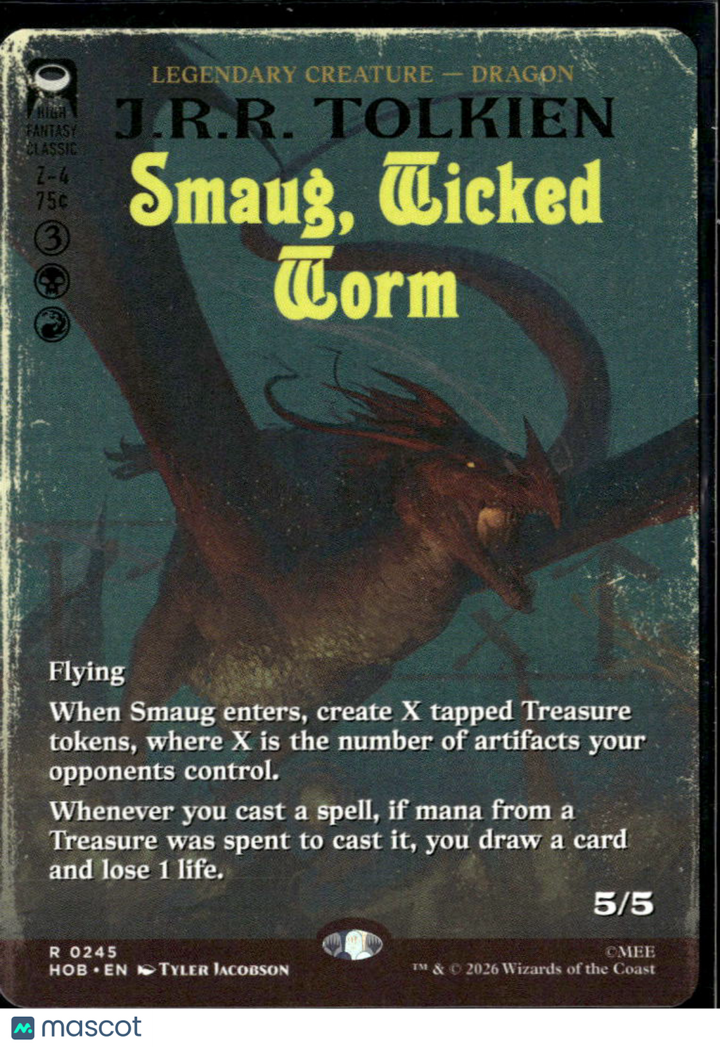 Smaug, Wicked Worm The Hobbit mtg card