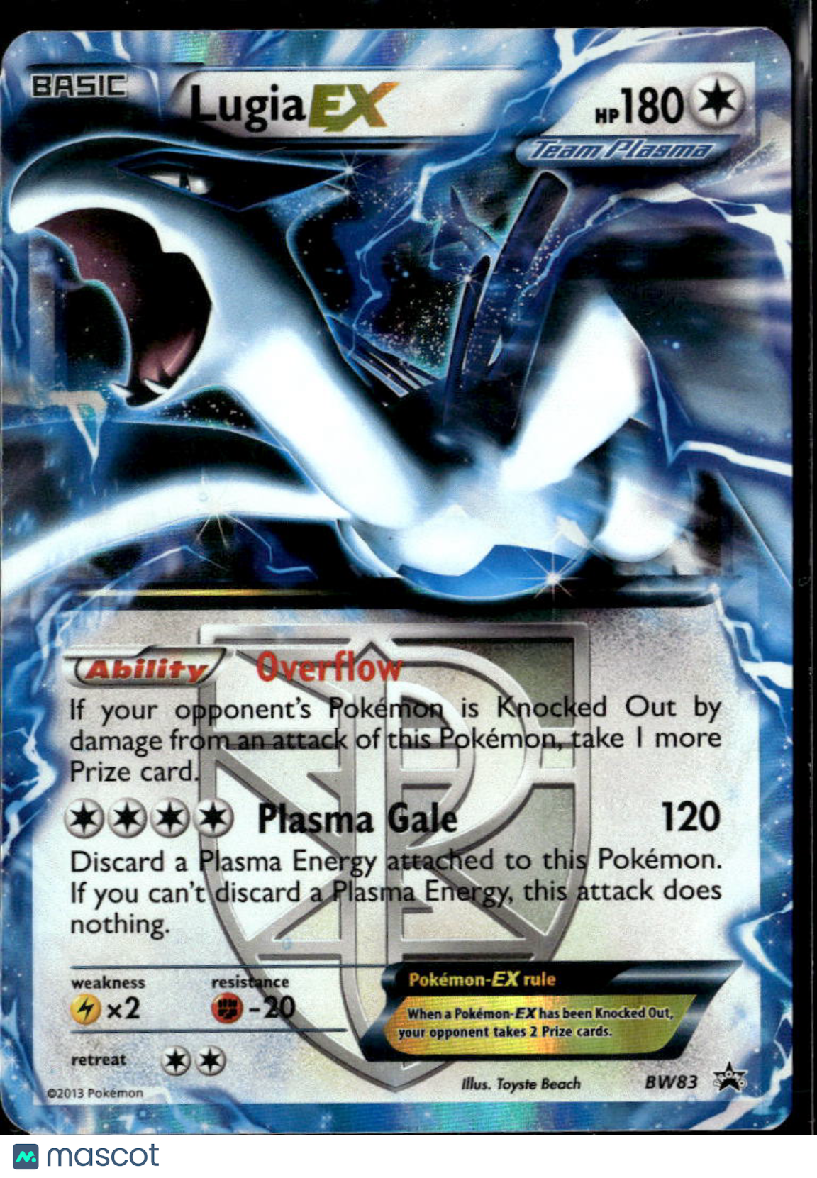 Lugia EX 2013 Base Set Holo Black Star Promo RA #BW83