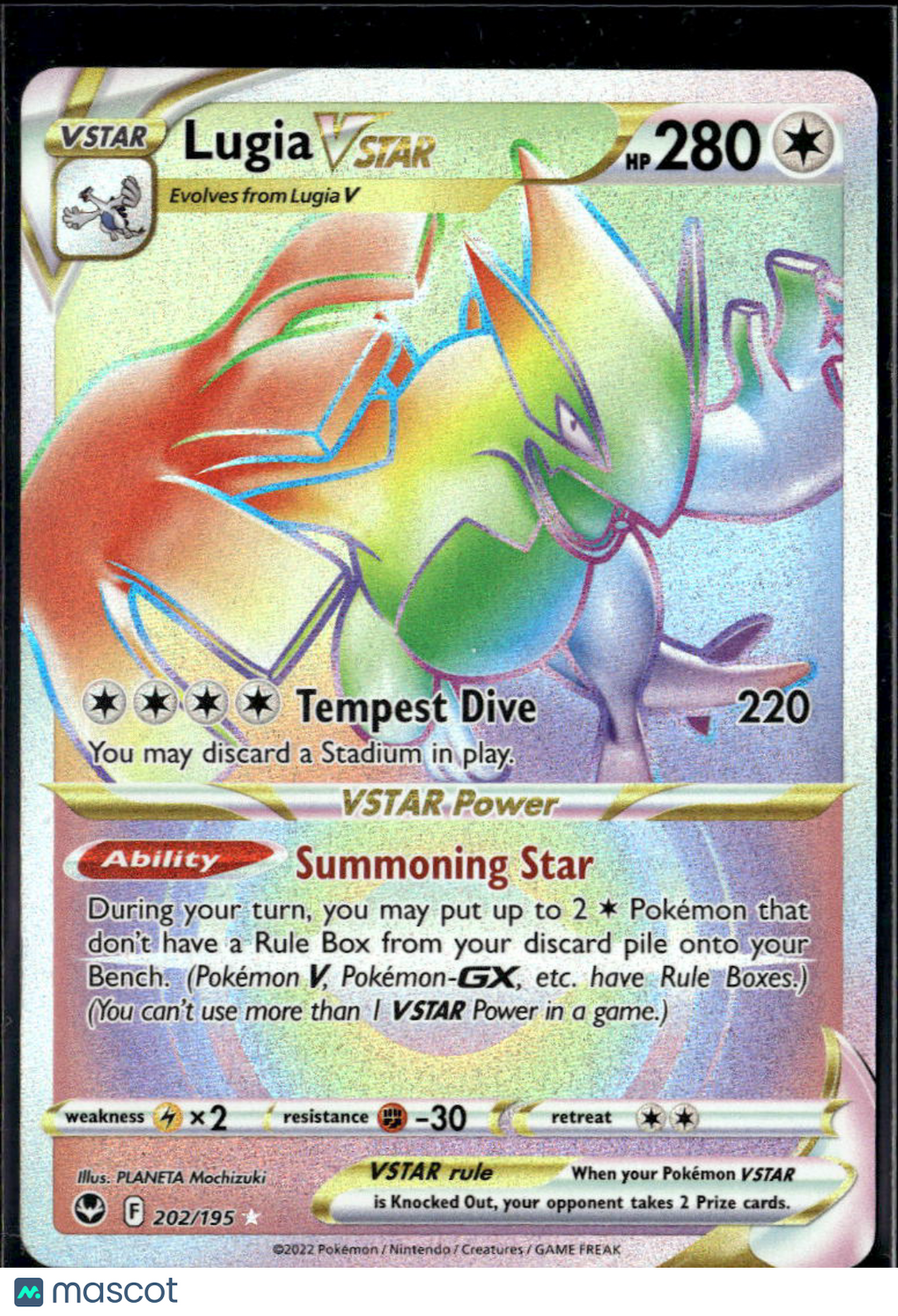 Lugia VSTAR 2022 Silver Tempest Rainbow Secret Rare SR HR #202/195